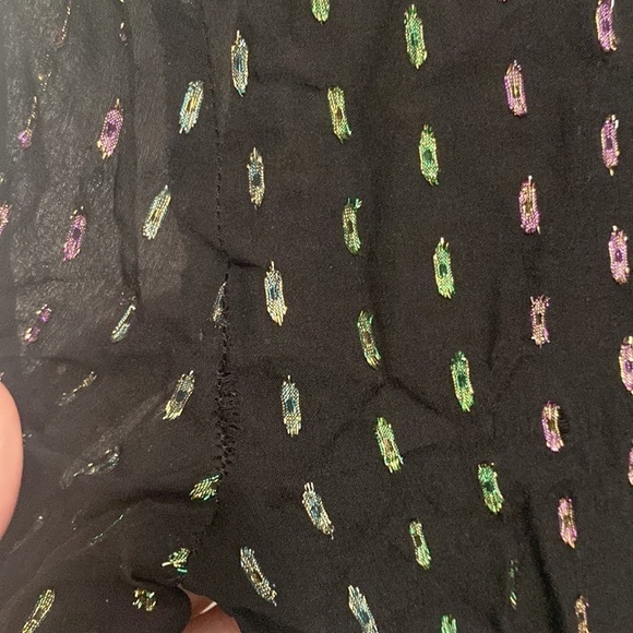 Chelsea and Walker Iman Metallic Silk Blouse Top - Picture 13 of 14